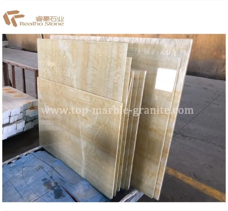 Yellow Onyx Composite Glass Wall Tiles
