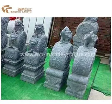Marble Carving Of Large Drum Hugging Shaped Bearing Stone