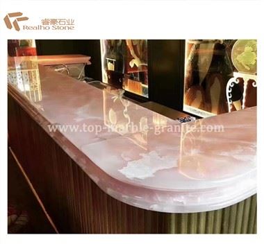 Pink Onyx Stone Bar Top