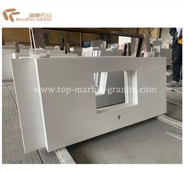 Prefab White Quartz Bathroom Countertops