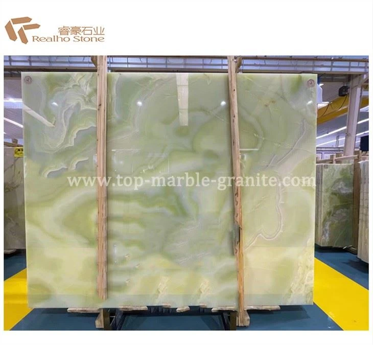 Polished Afghanistan Green Onyx Slabs For Background Decoration And Wall Floor Tiles