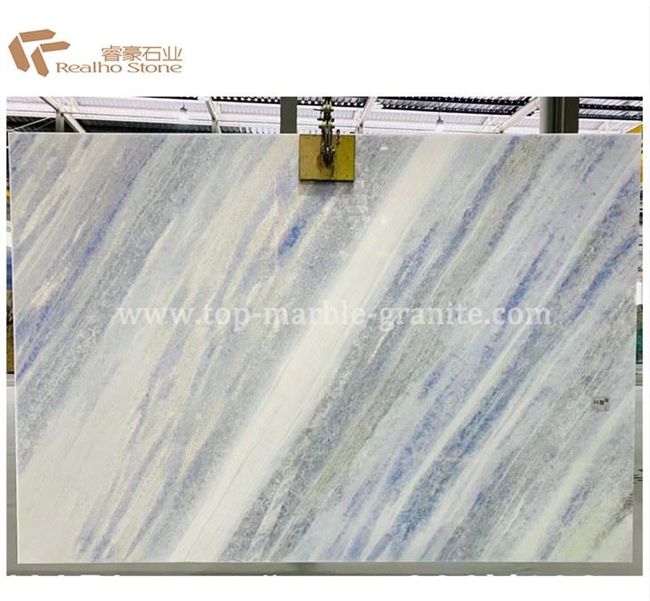 Brazil Blue Crystal Marble Slabs For Luxury Decoration