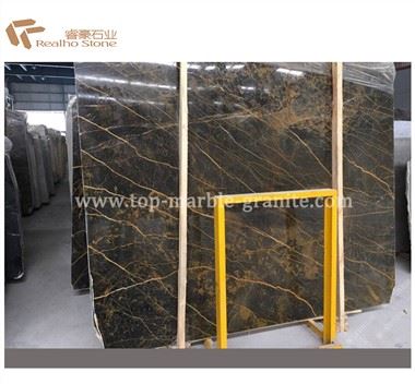 Sally Roland Black And Gold Marble Slabs