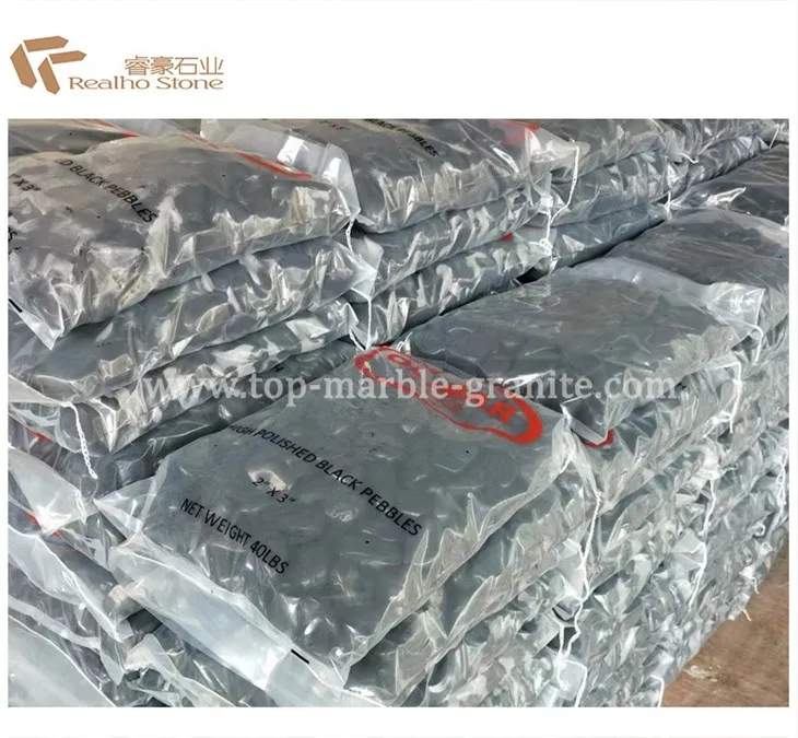 black pebbles for landscaping