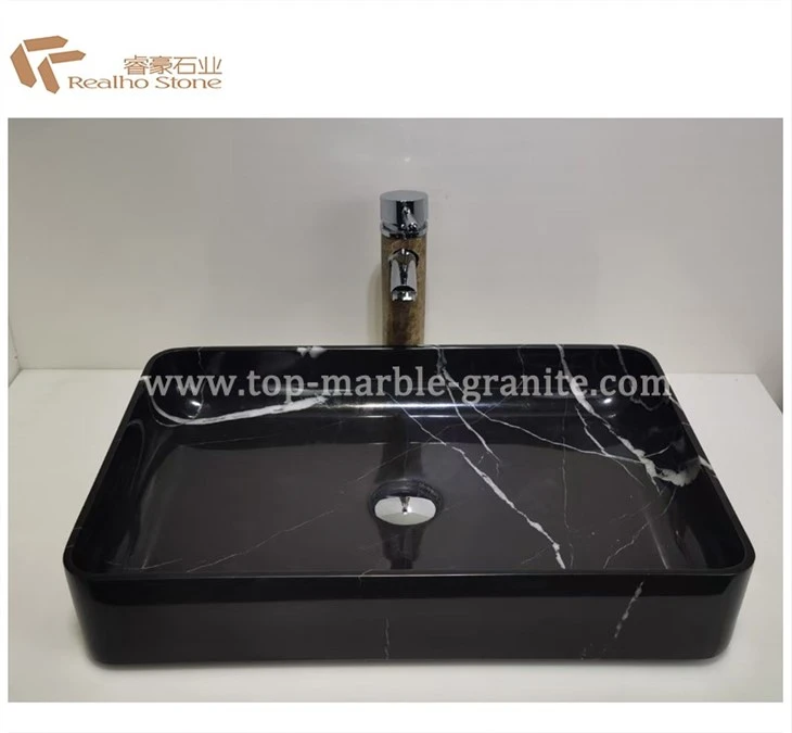 square stone vessel sink