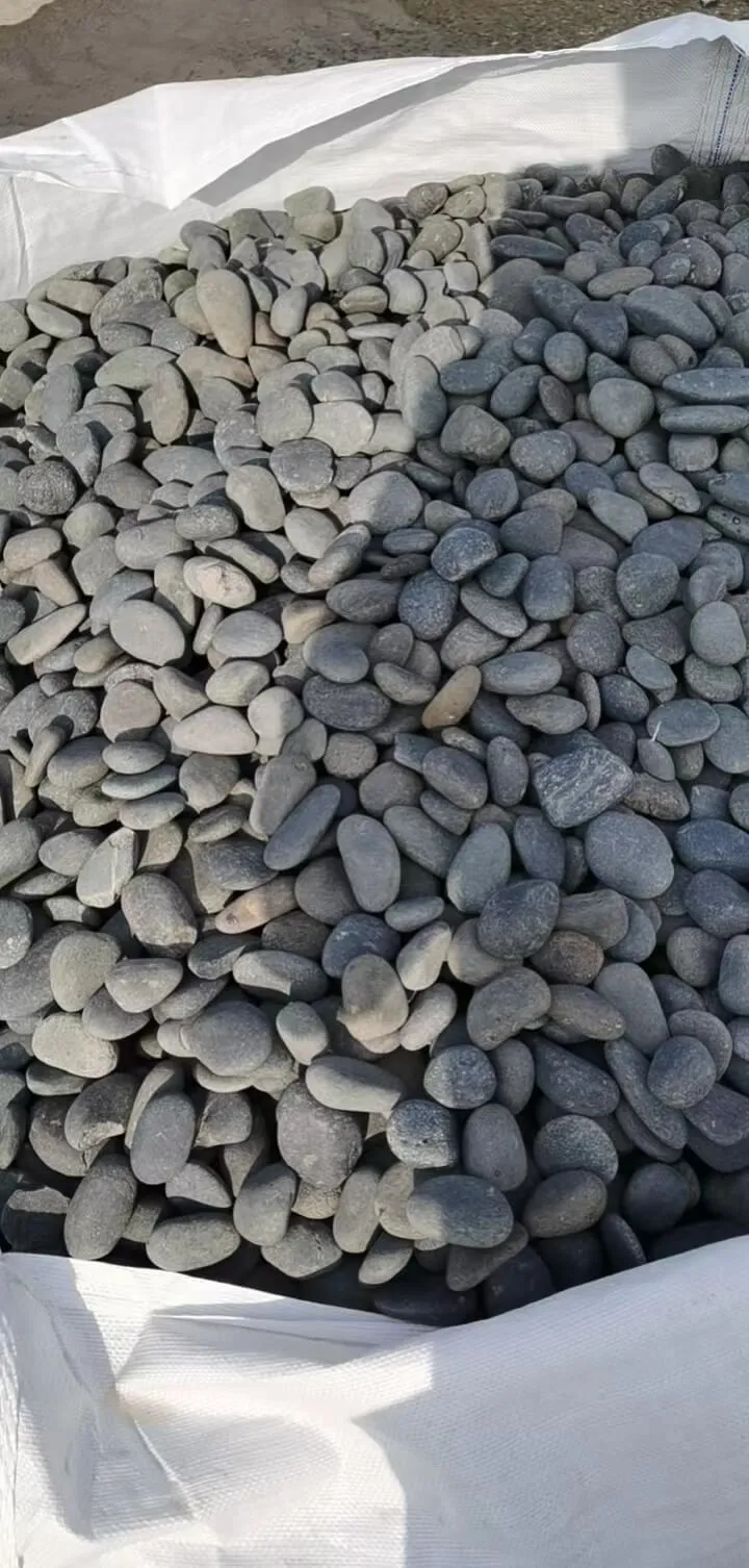 honed black pebbles