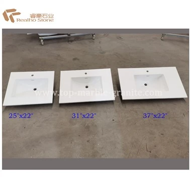 White Solid Surface Vanity Top