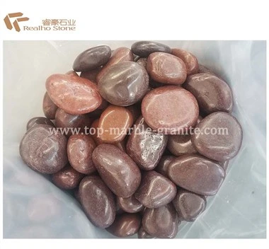 Red Colorful Pebbles Polished Landscape Stone
