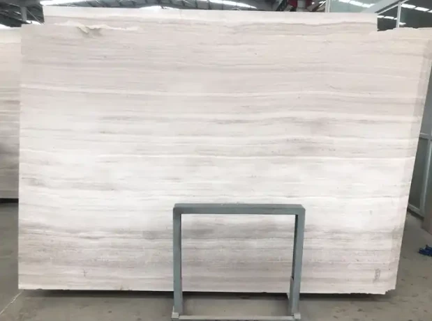 The White Wood Grain Marble Slab Polished