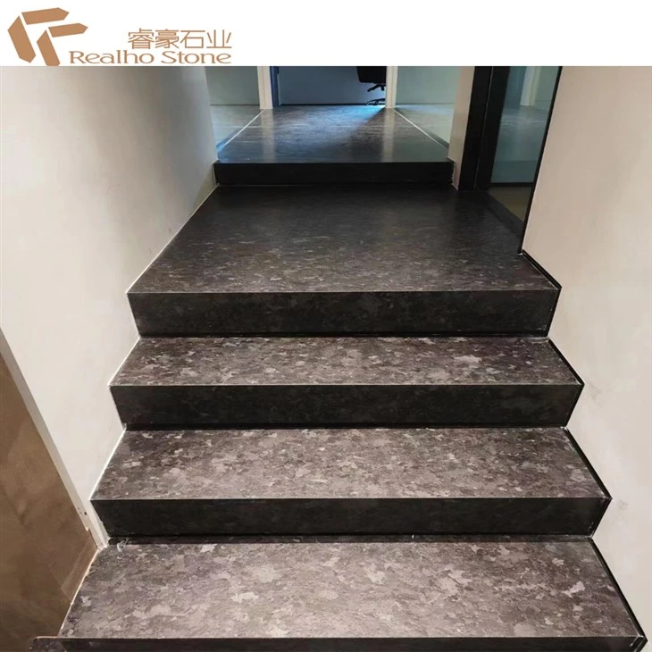 Natural Angola Brown Black Granite Stone Stair Treads Risers skirting lines