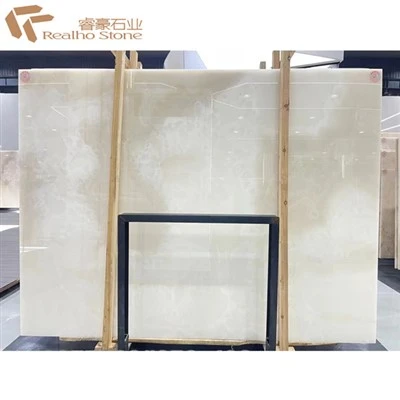 Luxury Snow White Onyx Translucent Countertops Kitchen Slabs Table Top